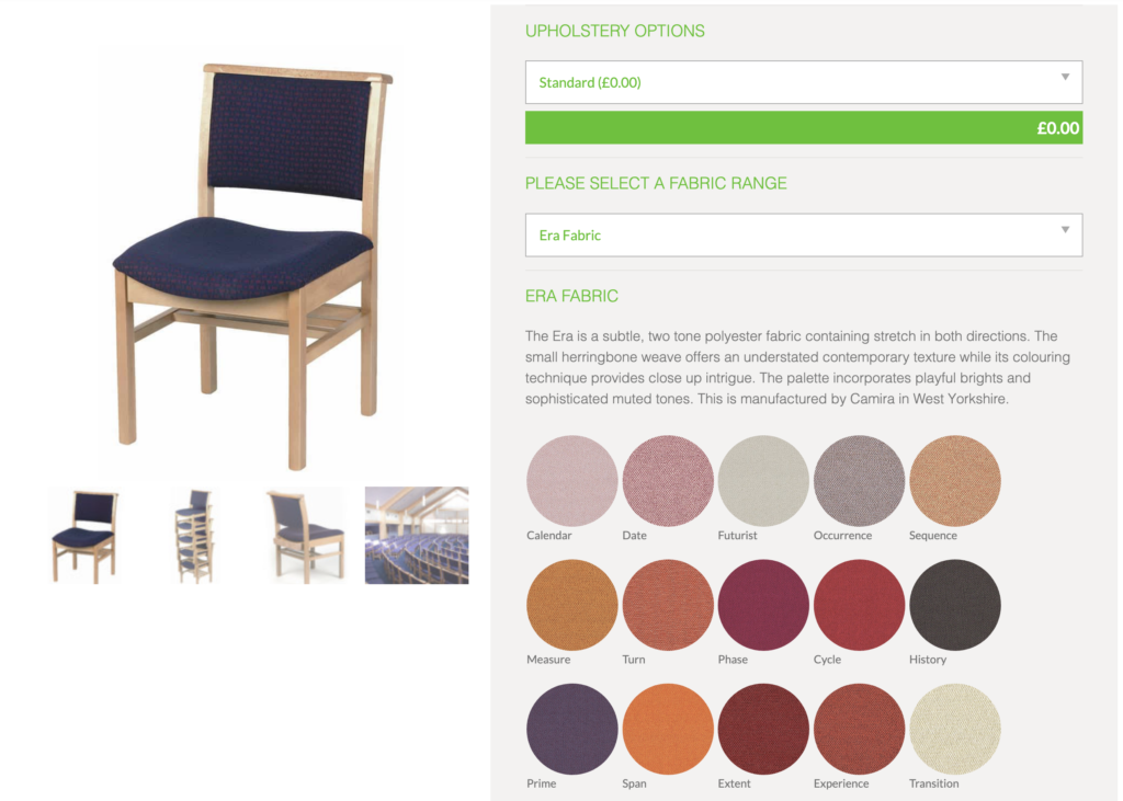 Contract seating fabric selection