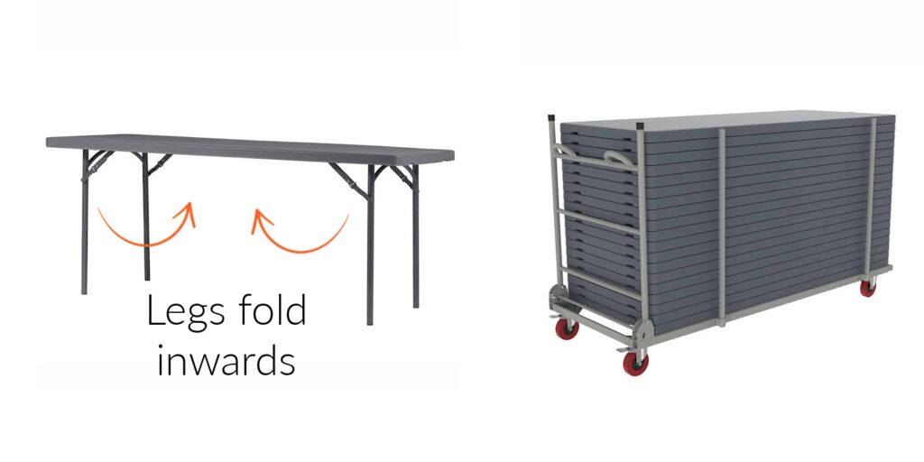 Folding Tables with Folding Legs
