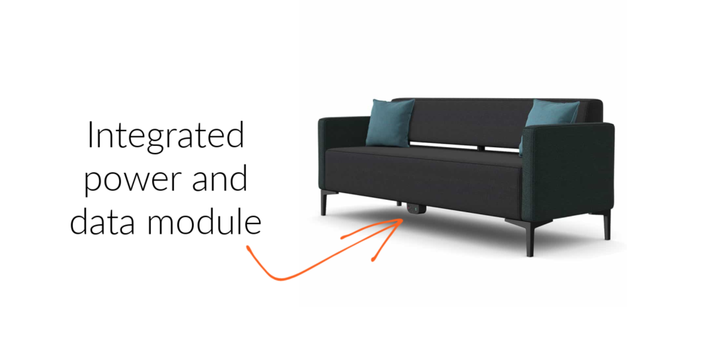 Office Sofa with Power and Data Module