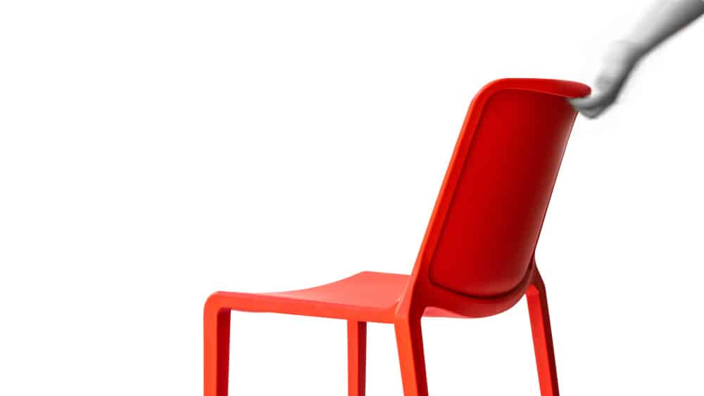 The Hatton plastic chair features a handy 'grab lip' for ease of movement.