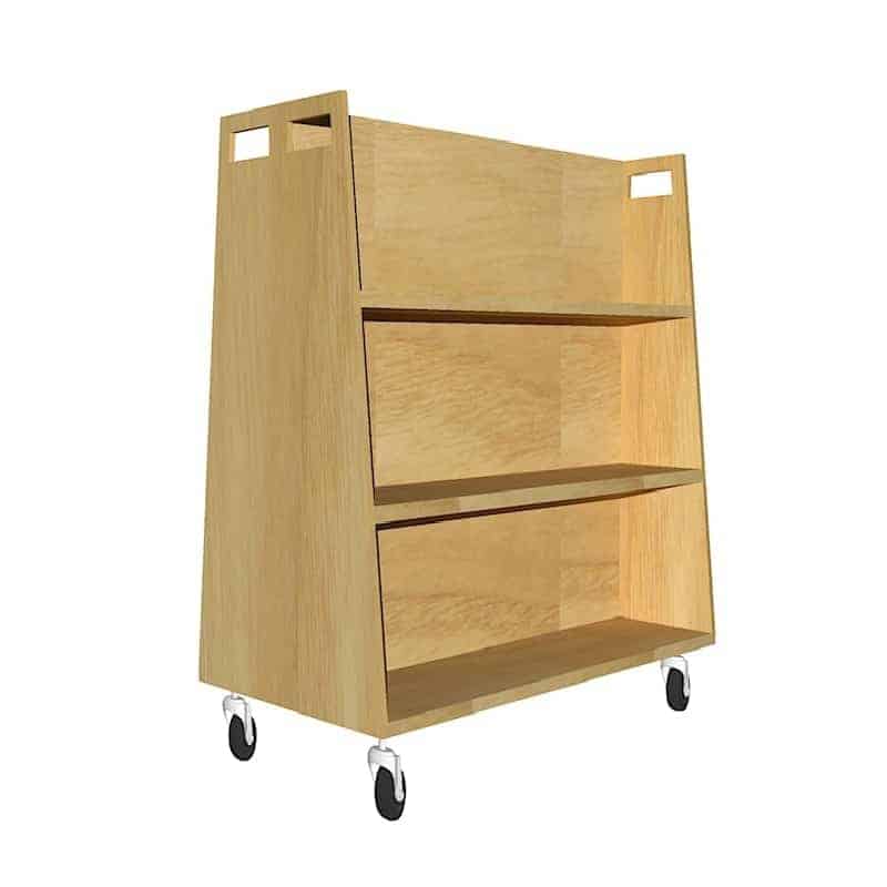 Wooden Book Trolley