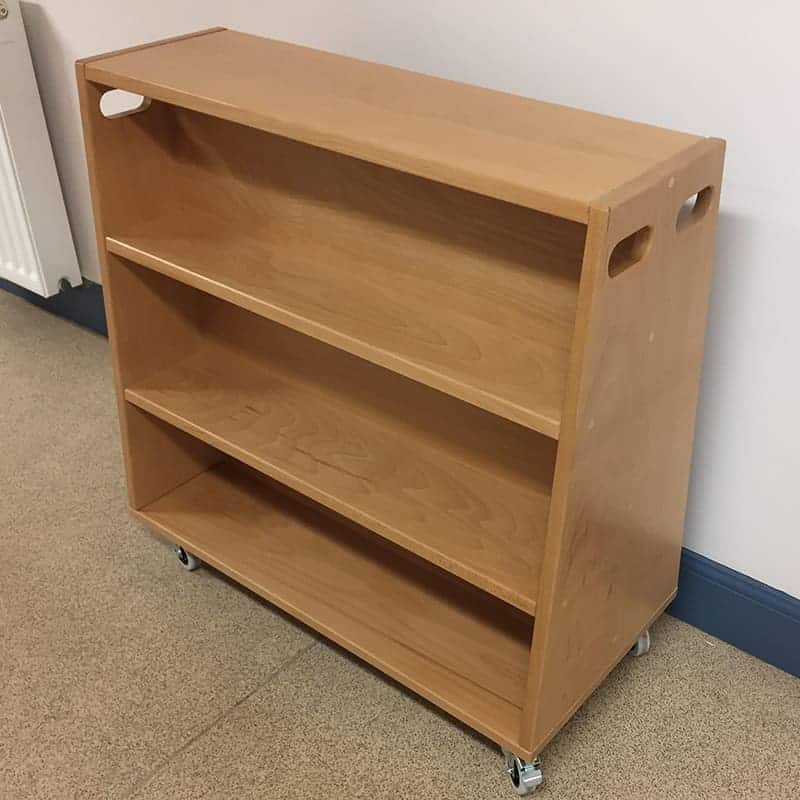Portable Wooden Book Trolley